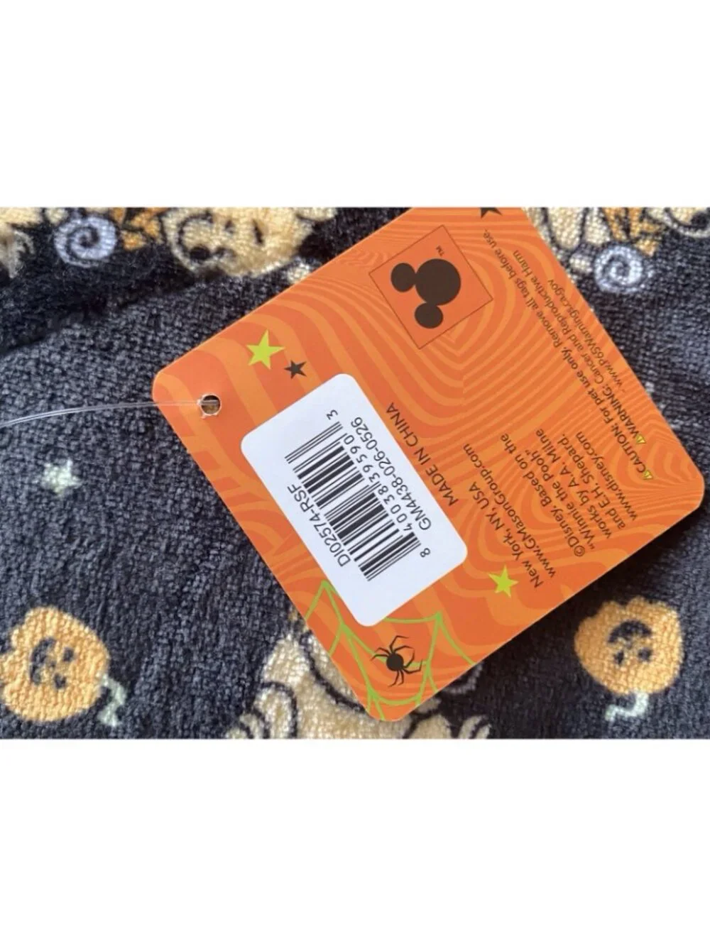 Disney Winnie The Pooh Halloween Pumpkins Dog Pet Bed Soft 36” X 26” Black NEW